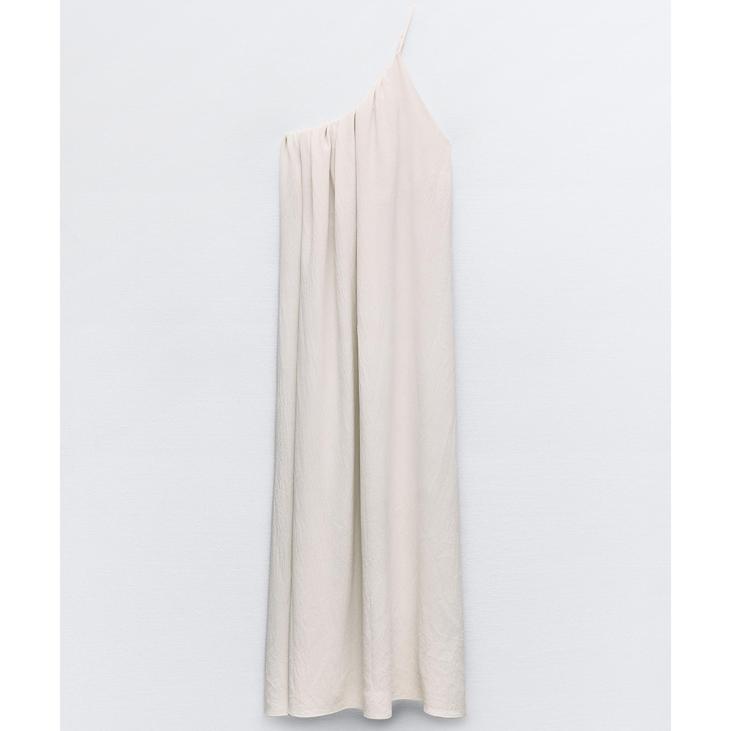 Платье Zara Asymmetric Midi, экрю