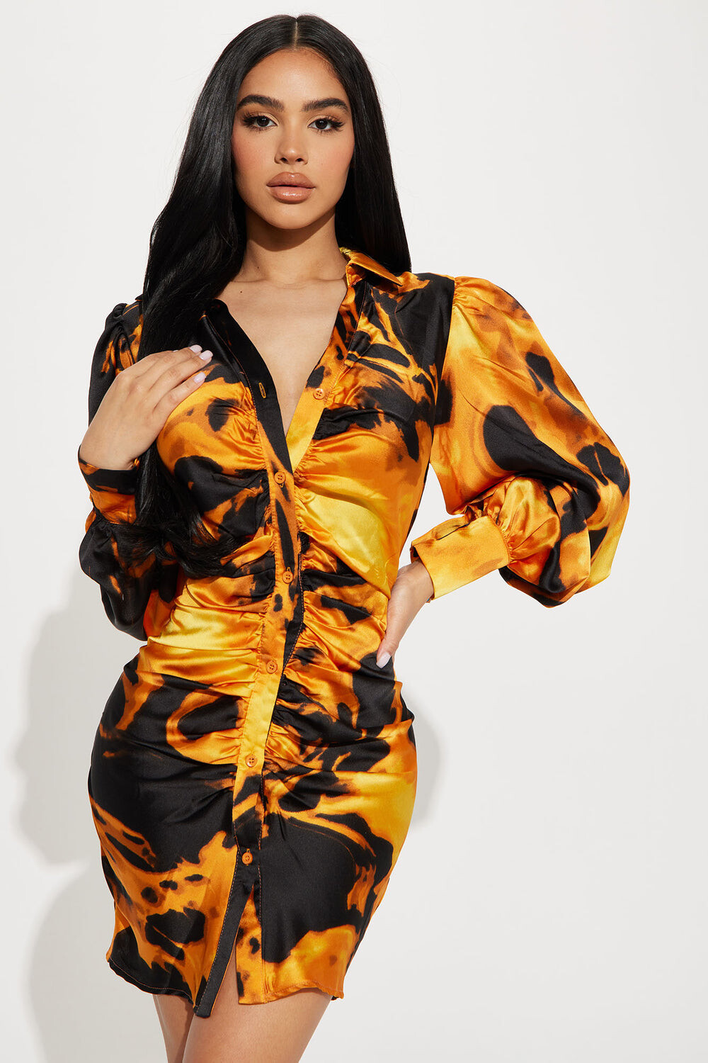 

Мини платье Fashion Nova GWQ5557, оранжевый