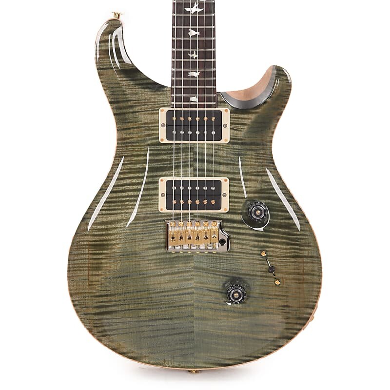 

PRS Wood Library Custom 24 10-Top Flame Trampas Green с грифом Cocobolo и корпусом Korina (серийный номер 0353442)