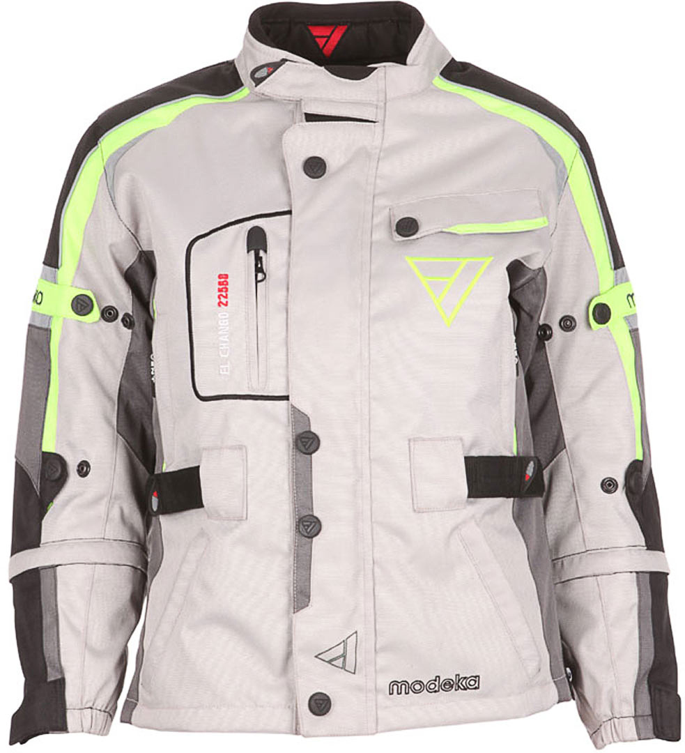 Куртка Modeka El Chango детская мотоциклетная текстильная, светло-серый цена и фото