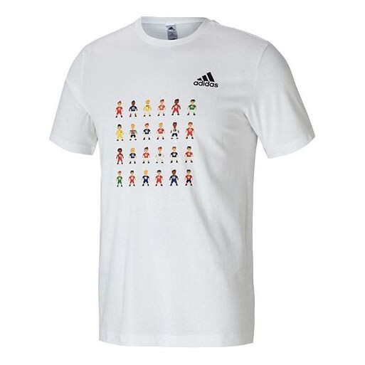 

Футболка Adidas 8-Bit Tee Ball Printing Sports Male White, Белый