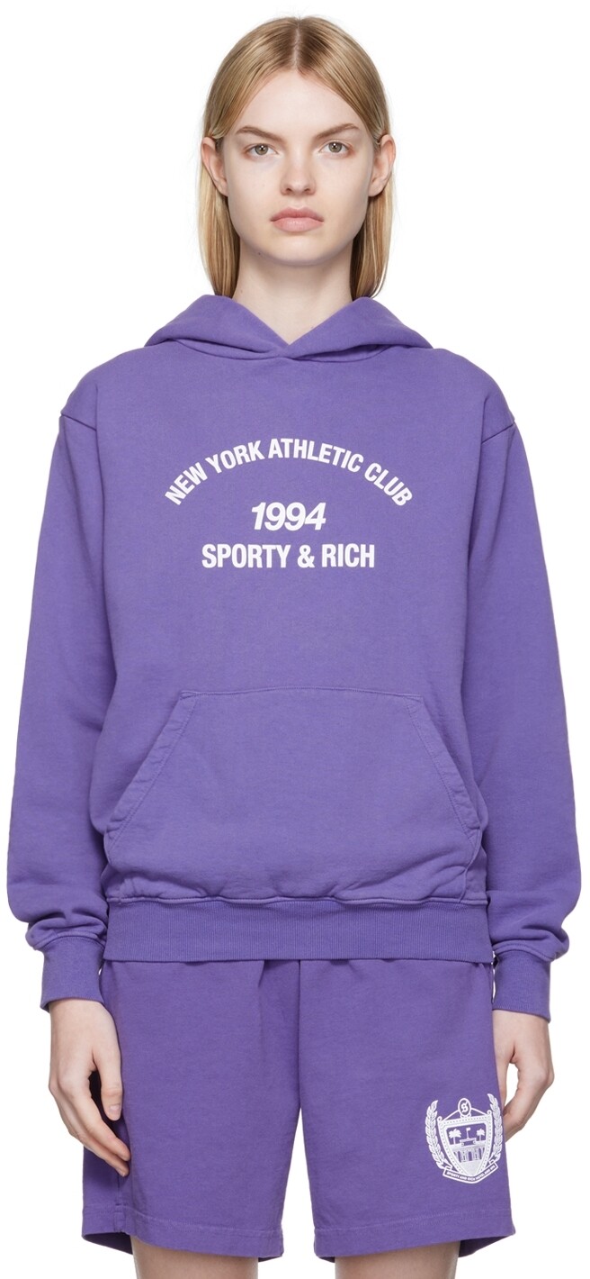 

Фиолетовая толстовка с капюшоном 'NY Athletic Club' Sporty & Rich