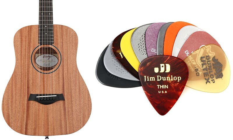 

Акустическая гитара Taylor Baby Mahogany BT2 — комплект из натурального красного дерева с разнообразным набором гитарных медиаторов Dunlop PVP101 — светлый/средний Taylor + Dunlop FB01005000000141000=1 PVP101=1