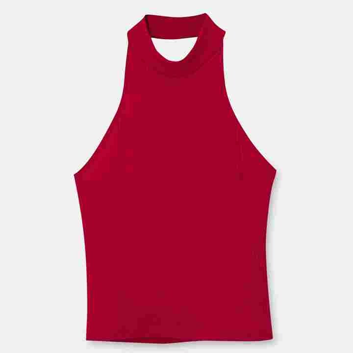

Топ Pull&Bear Ribbed Halter, красный