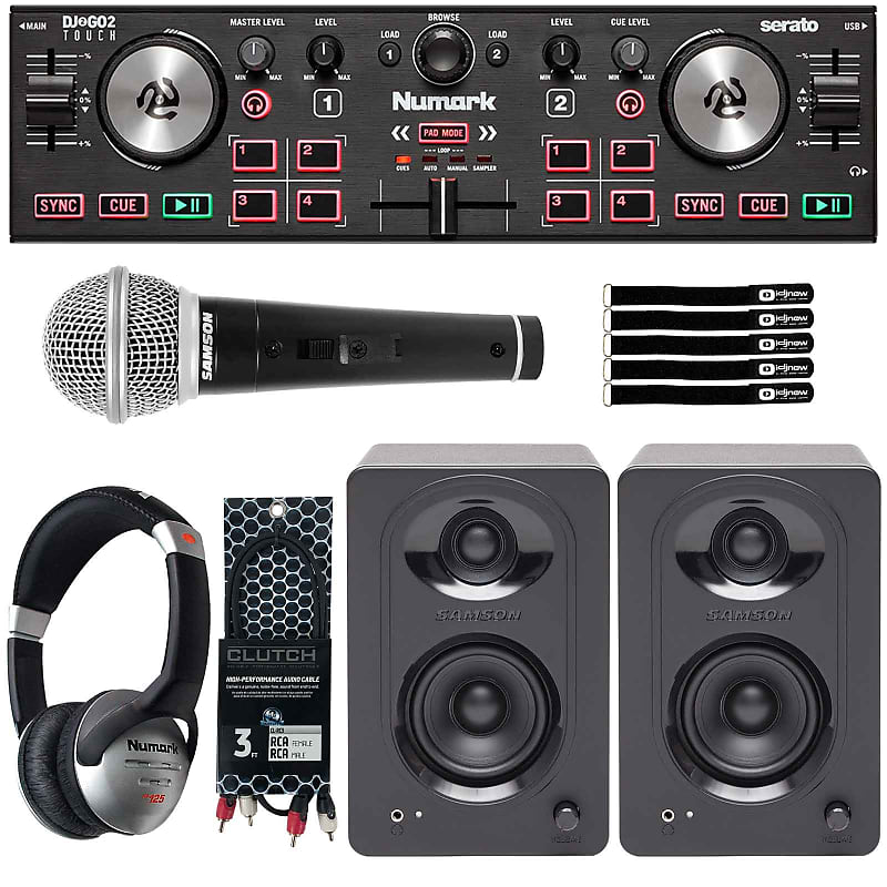 Карманный DJ-контроллер Numark DJ2GO2 Touch Home Party с монитором, динамиками и микрофоном Numark DJ2GO2 Touch Home Party Pocket DJ Controller w Monitor Speakers & Mic