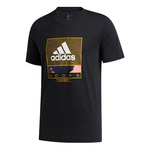 Футболка Adidas Basketball Sports Round Neck Short Sleeve Black, Черный футболка zara round neck черный