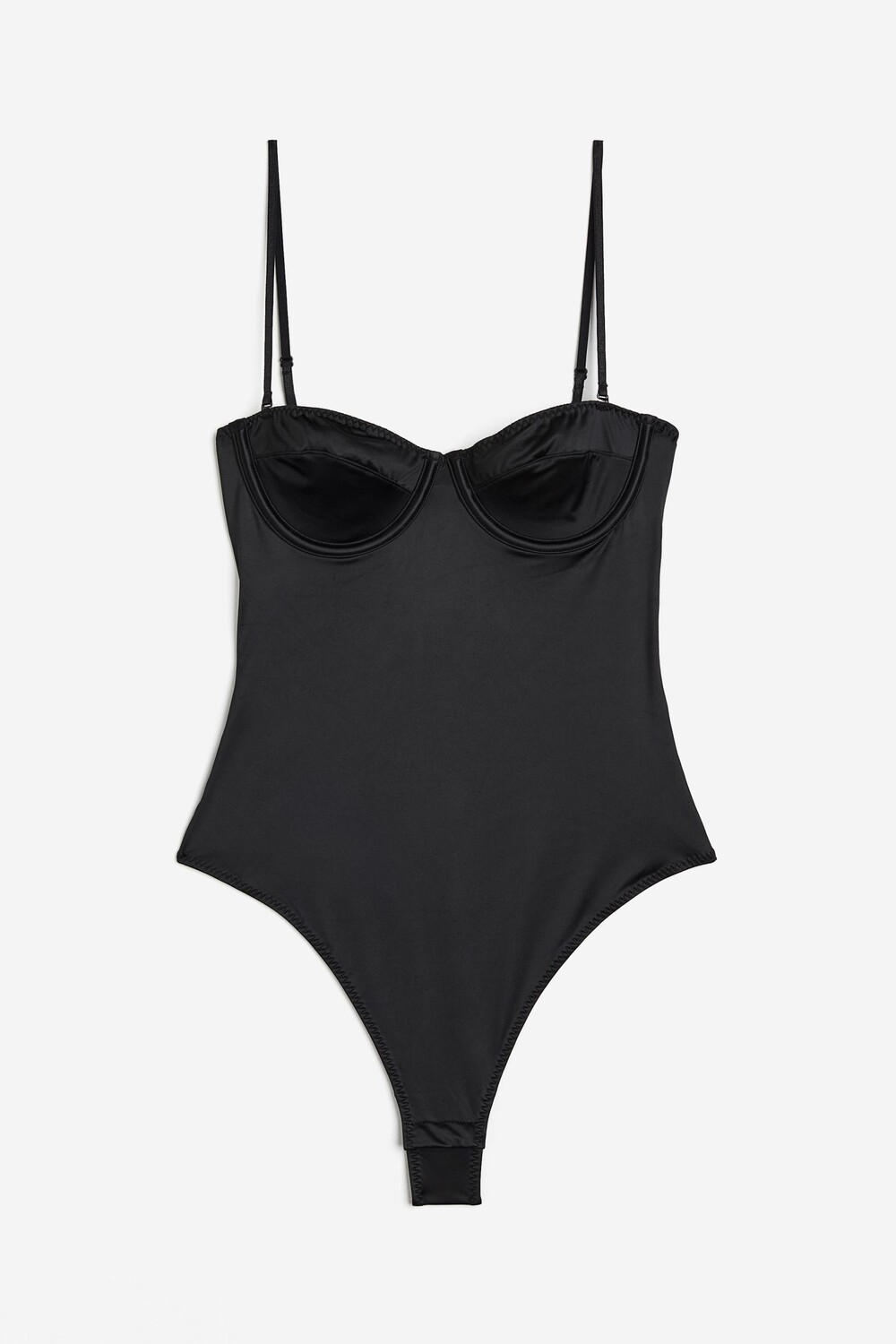 

Боди H&M Satin Balconette Thong, черный