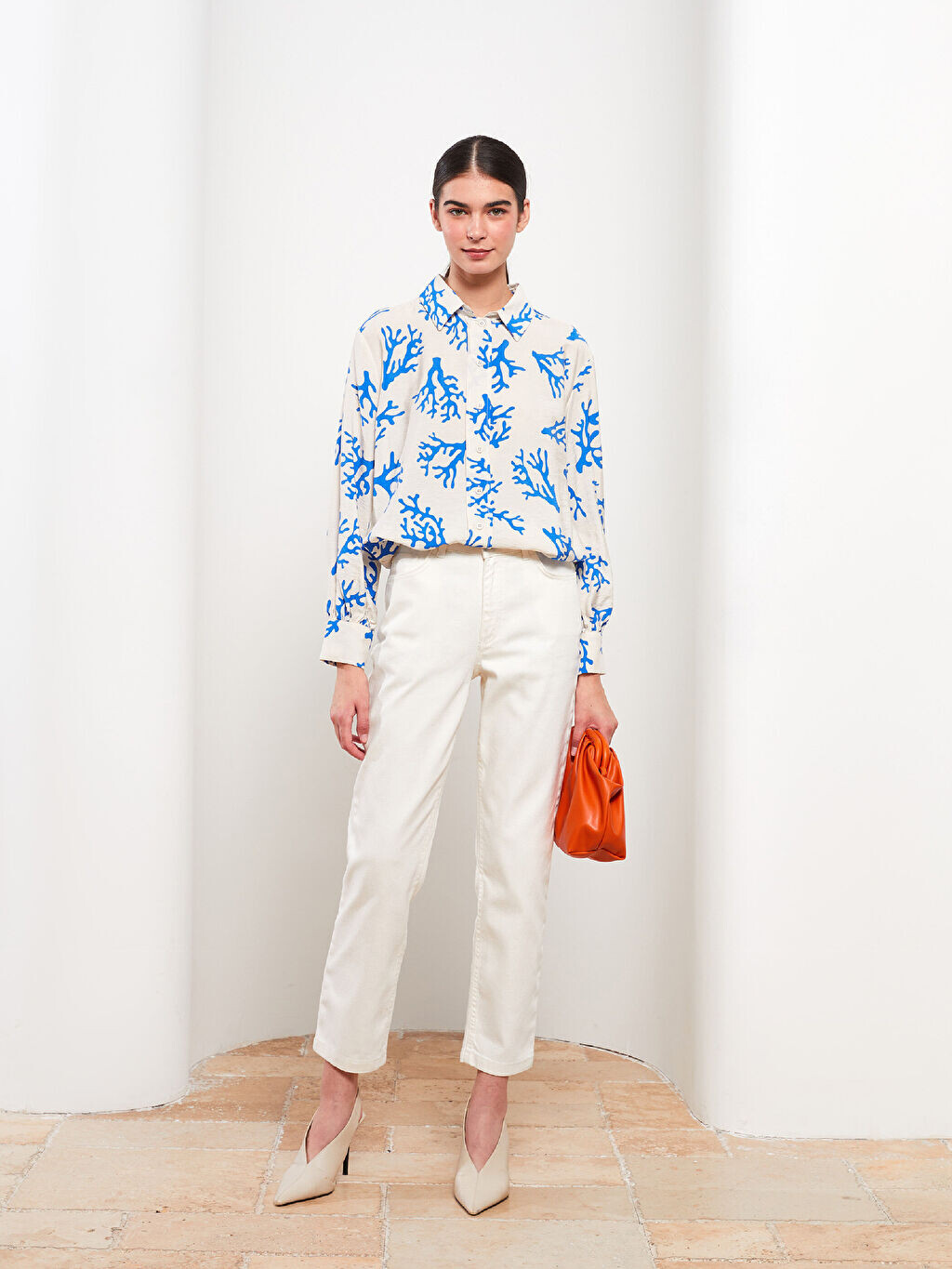 

Женские брюки Slim Fit из габардина прямого кроя с карманами LCW Modest, Серый