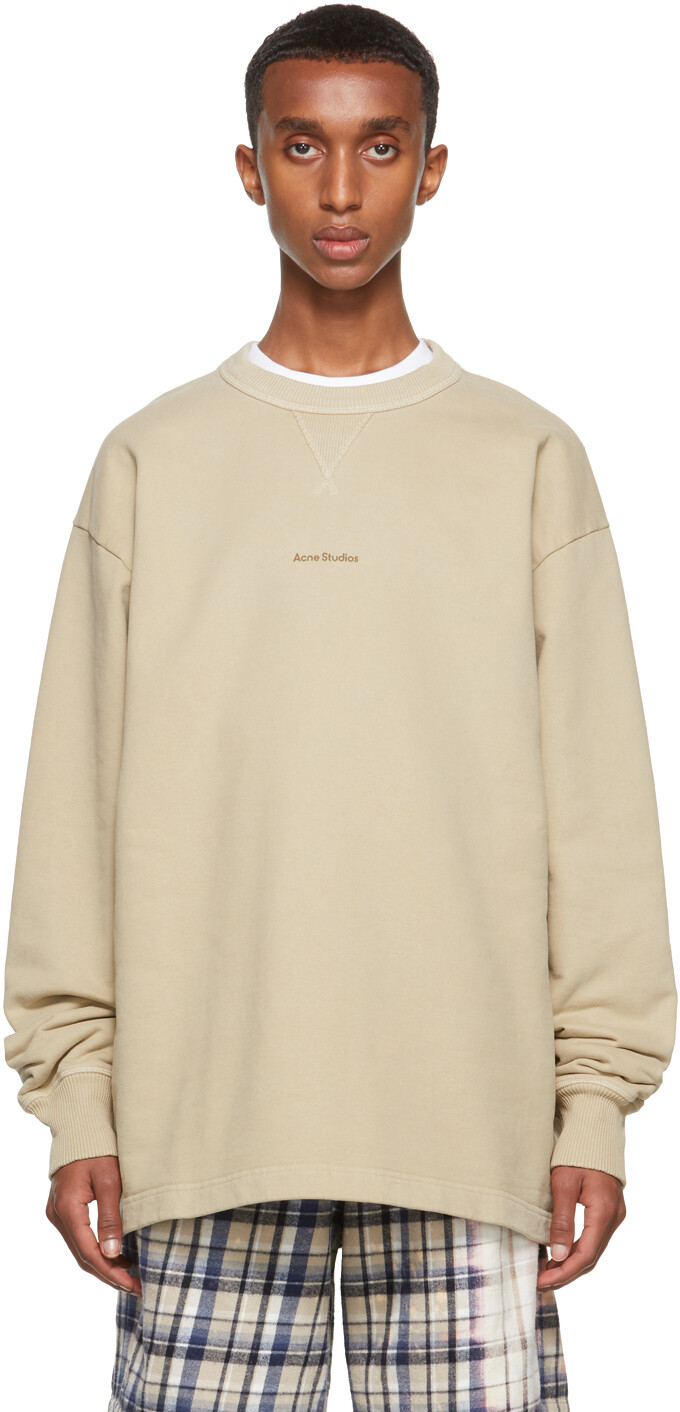 

Эксклюзивная бежевая флисовая толстовка с логотипом SSENSE Acne Studios