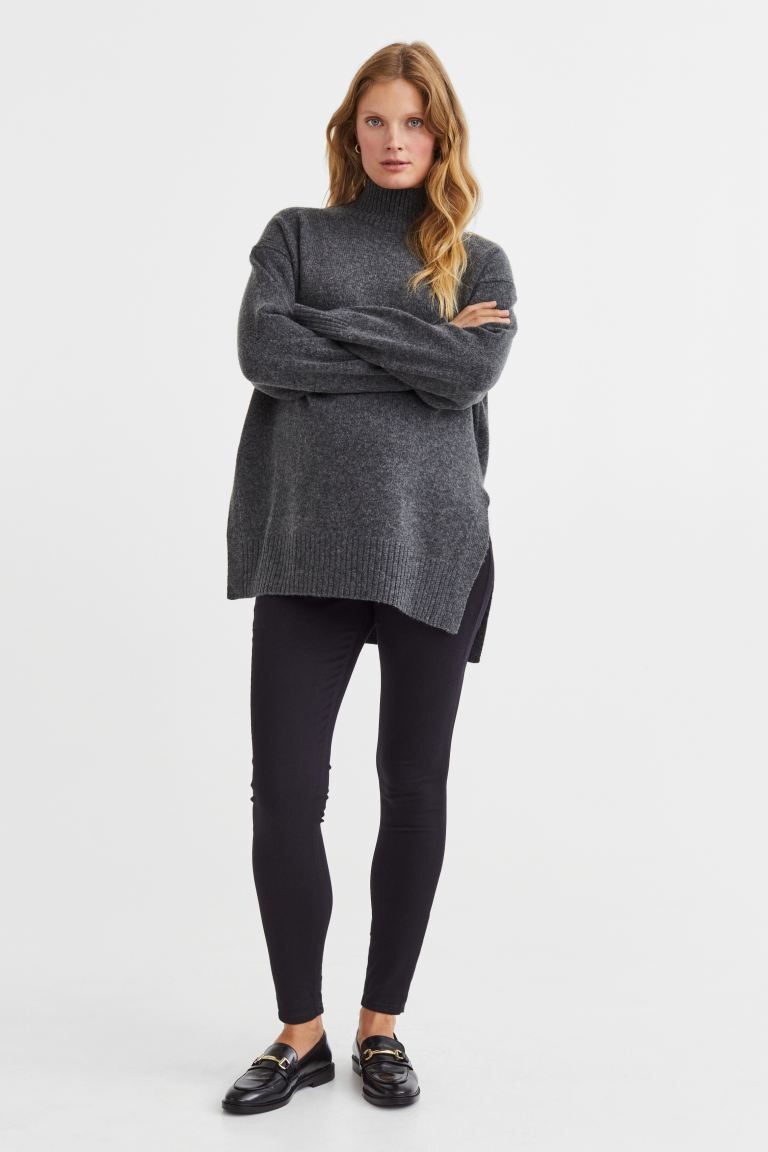 

MAMA Треггинсы с заниженной талией и запахом на талии H&M, черный