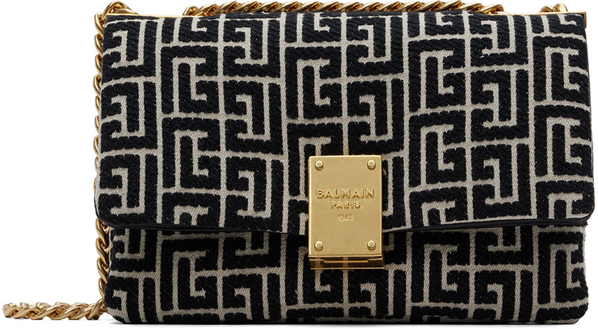 

Сумка Black & Off-White 1945 с монограммой Balmain