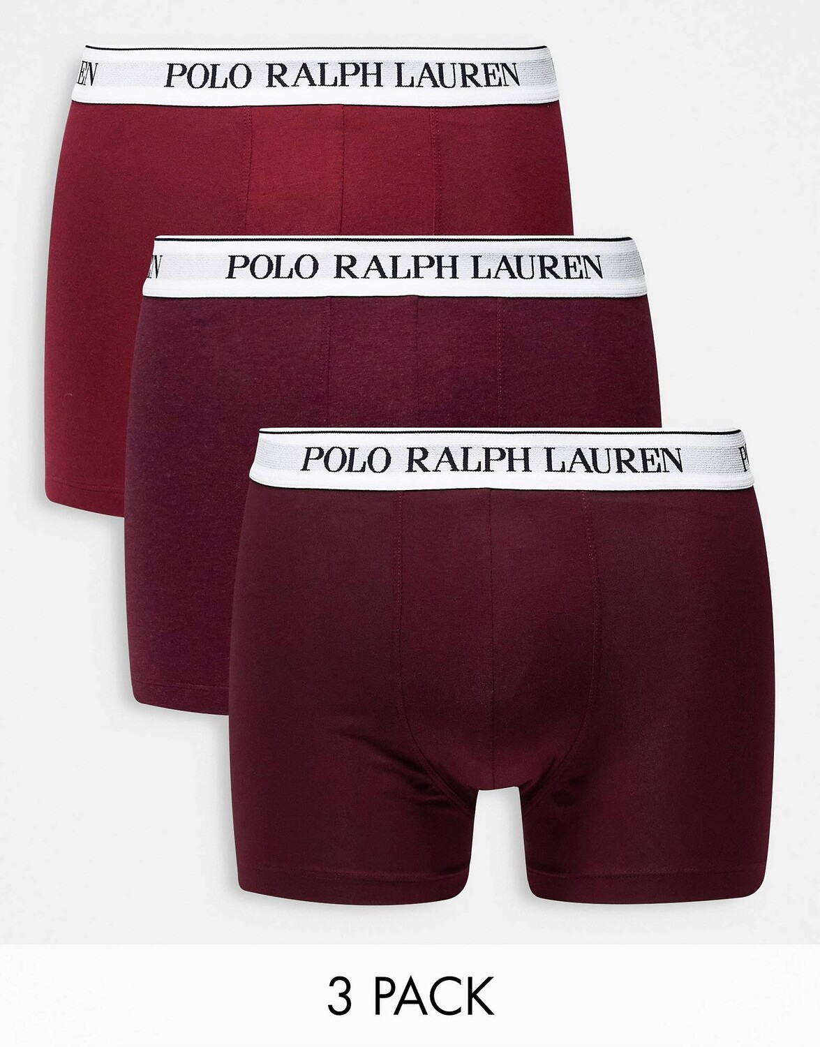 

Набор из трех бордовых трусов Polo Ralph Lauren с контрастным поясом с логотипом