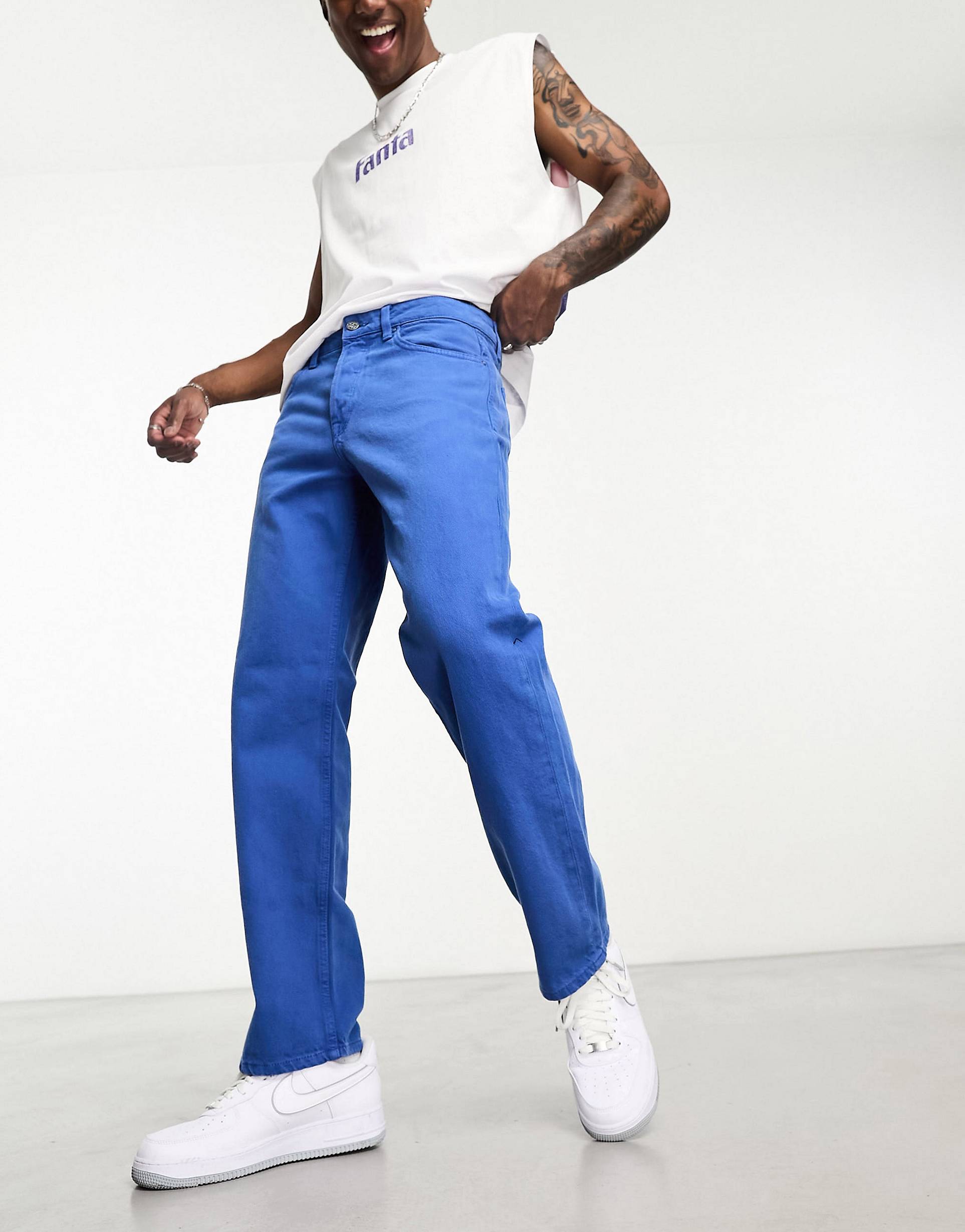 Джинсы Only & Sons Edge Straight Fit, ярко-синий джинсы bodyflirt темно синие 40 размер