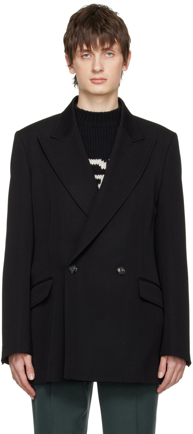 

Черный шерстяной пиджак MM6 Maison Margiela