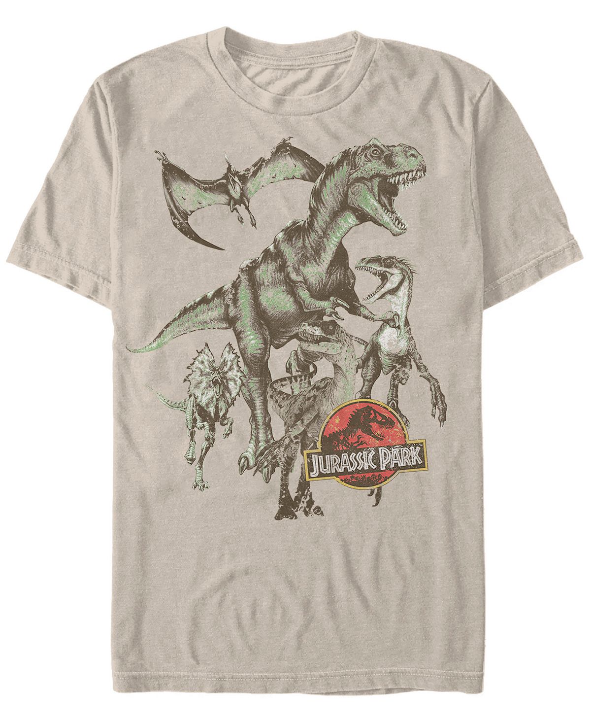 Мужская футболка с коротким рукавом в стиле ретро «парк юрского периода» с динозаврами Fifth Sun