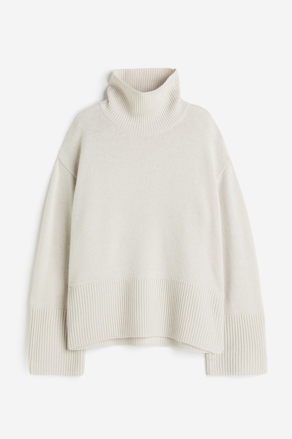 

Свитер с высоким воротником H&M Cashmere Blend Turtleneck, светло-бежевый