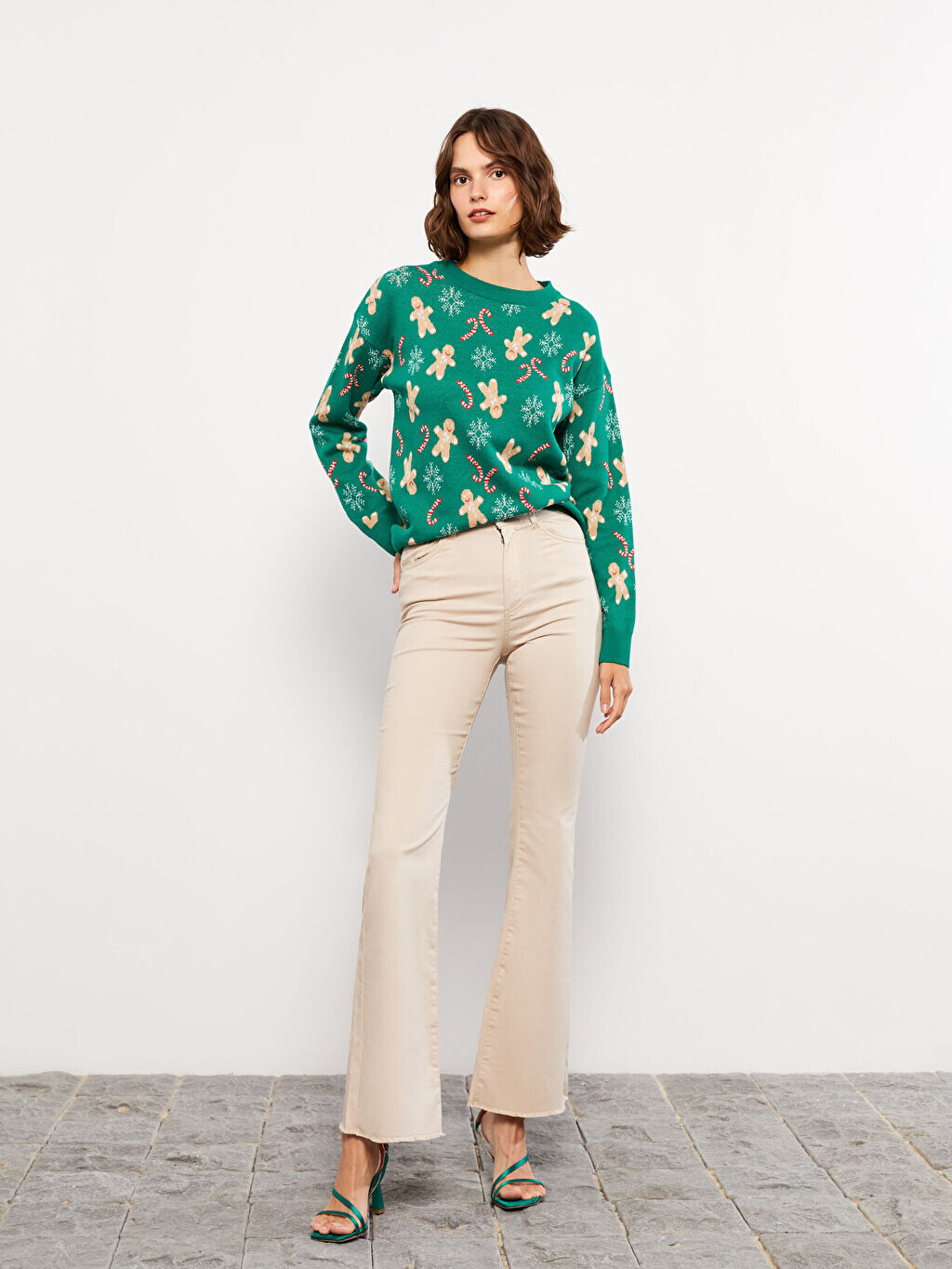 

Узкие прямые женские брюки из габардина LCW Casual, Серый