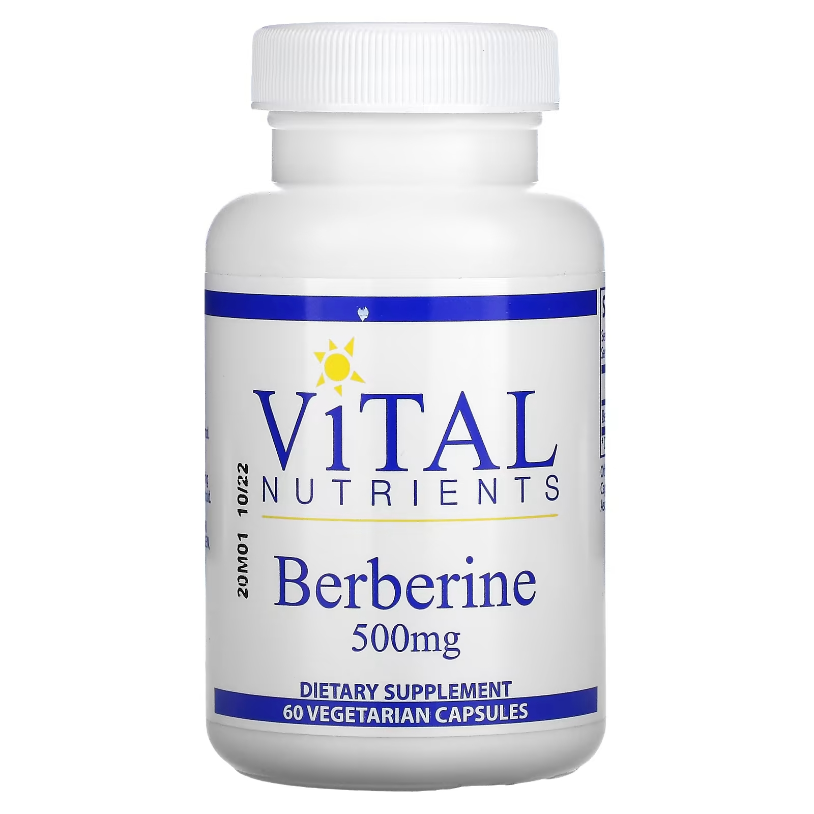 Vital Nutrients Берберин 500 мг, 60 вегетарианских капсул усовершенствованный берберин nature s truth 60 вегетарианских капсул