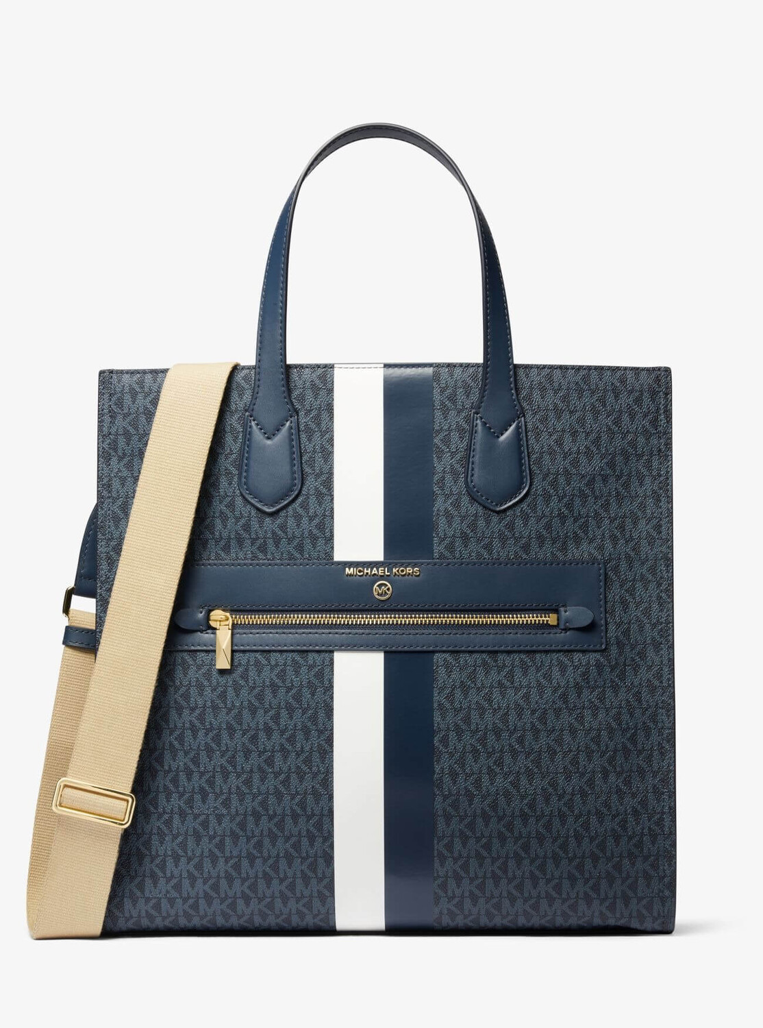 

Сумка-тоут Michael Michael Kors Kempner Large Logo Stripe, синий