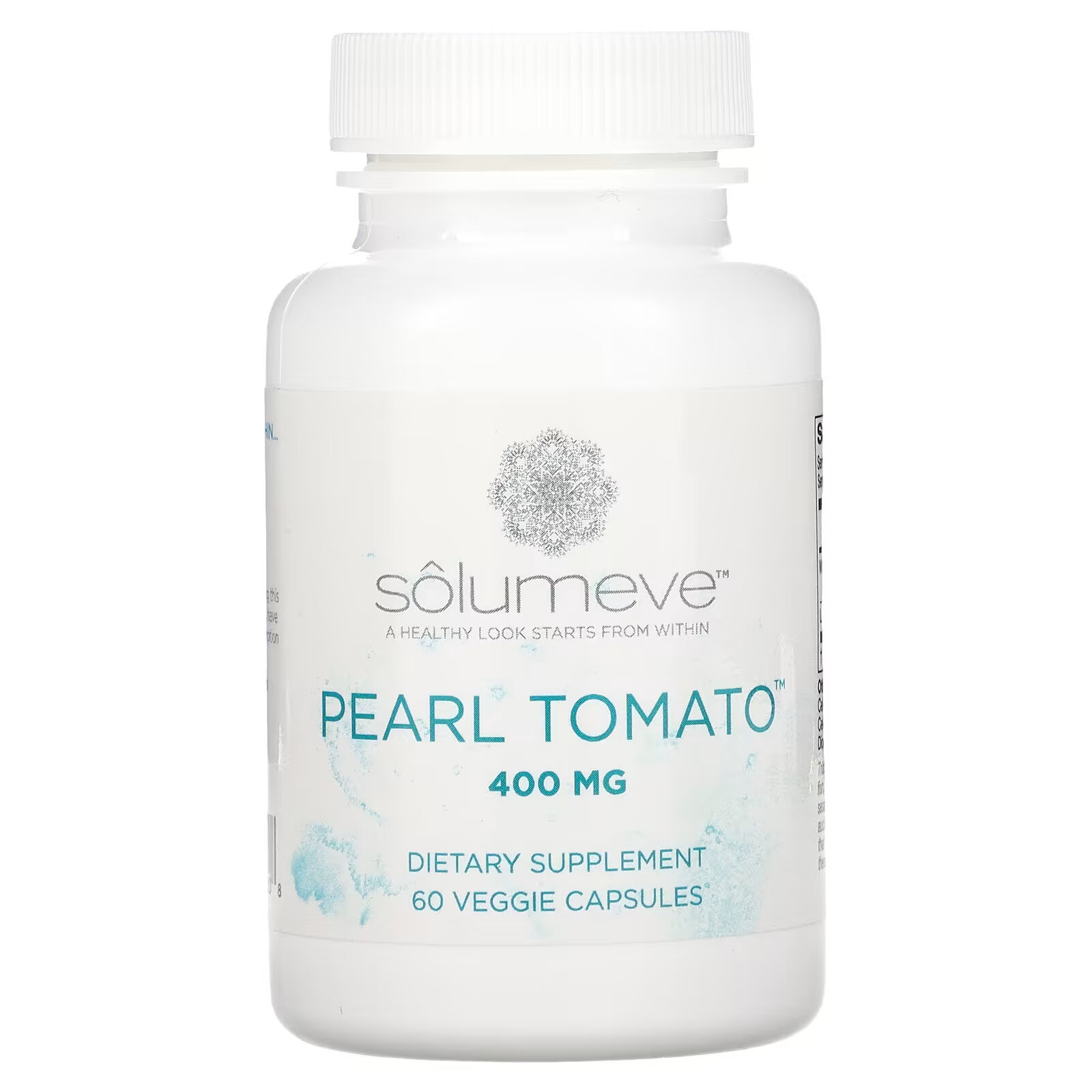 цена Solumeve, Pearl Tomato, добавка для здоровья кожи, 400 мг, 60 растительных капсул