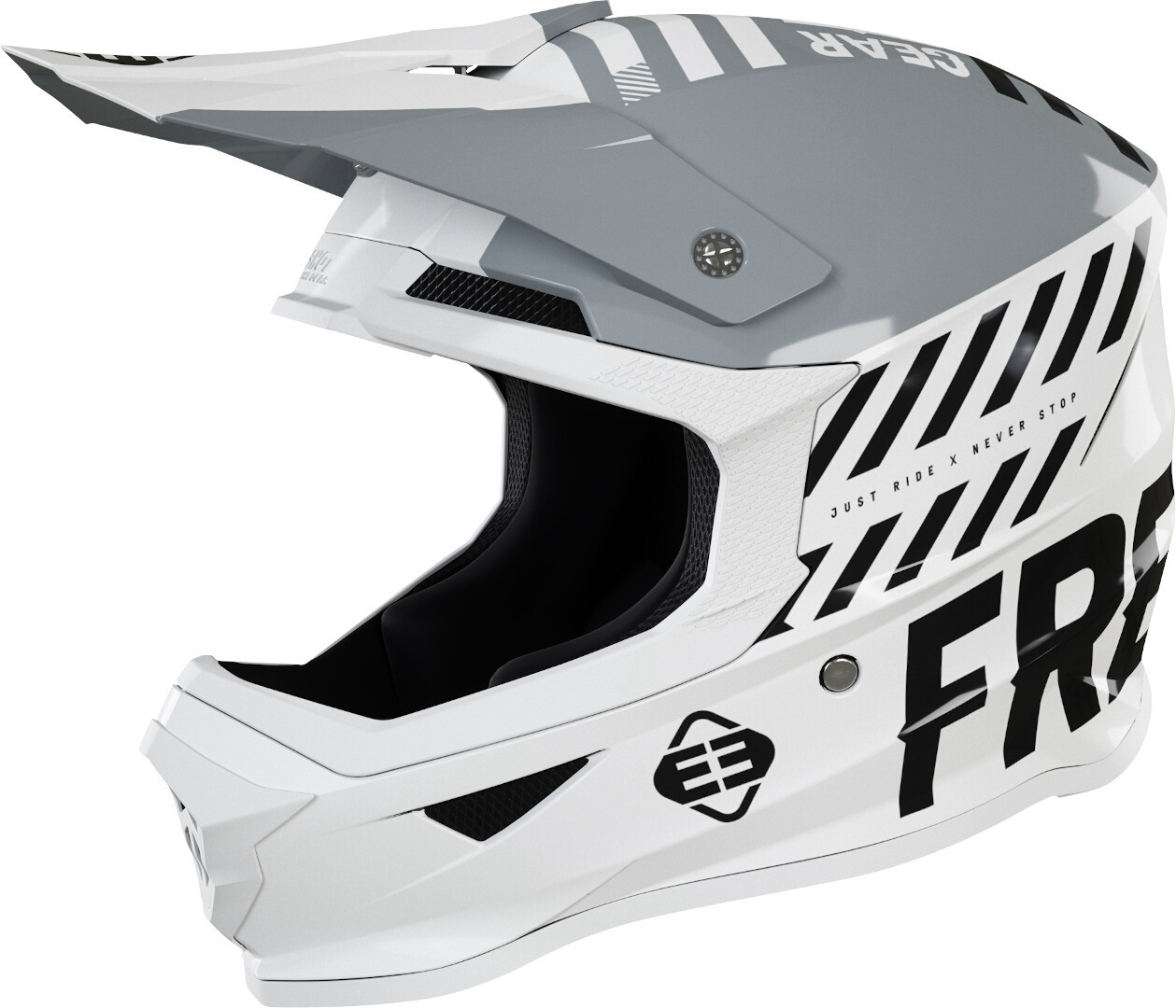 Шлем Freegun XP4 Danger для мотокросса, белый/черный шлем freegun xp4 maniac для мотокросса черный желтый красный