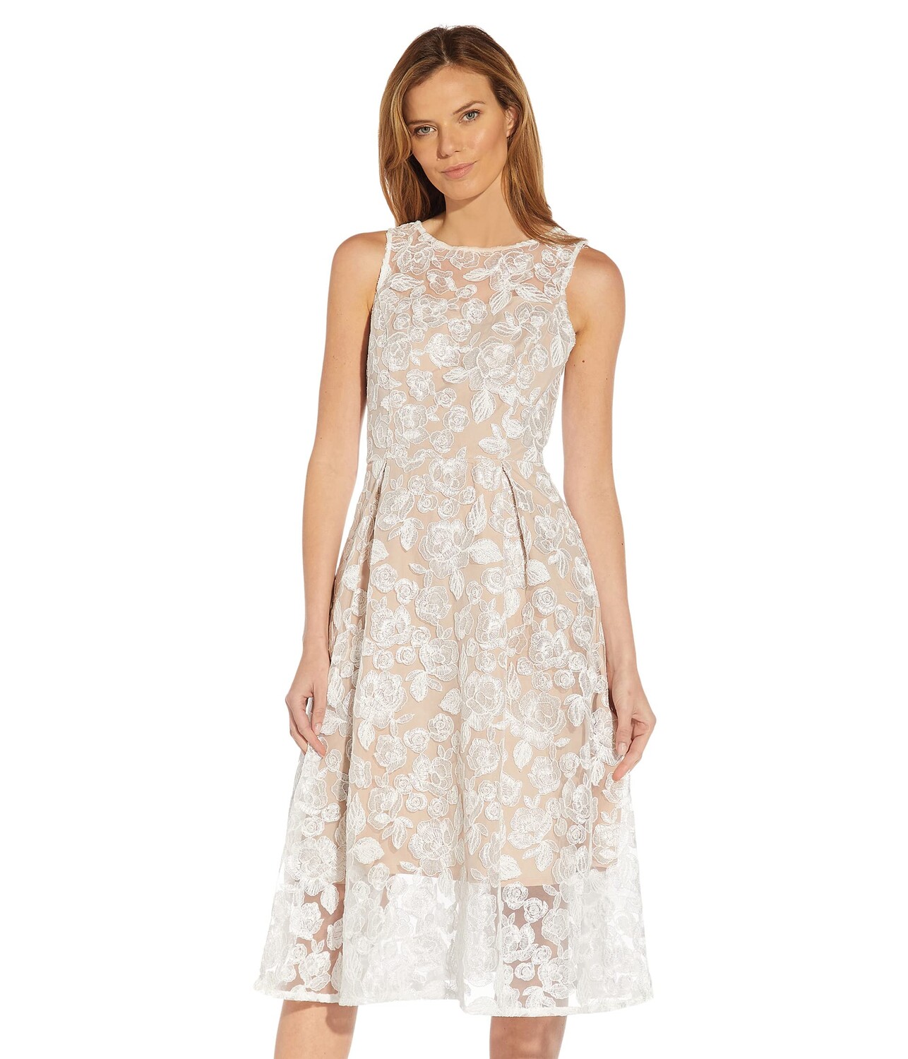 

Платье Adrianna Papell, Sleeveless Fully Embroidered Midi Dress