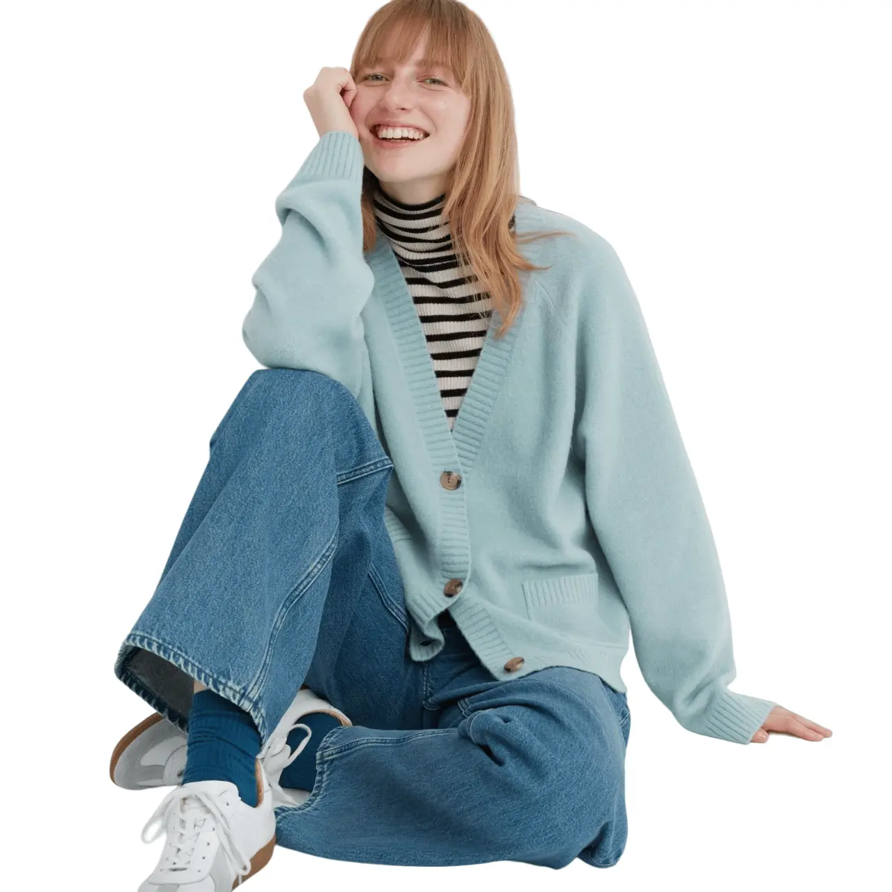 

Жакет Uniqlo Souffle Yarn, синий