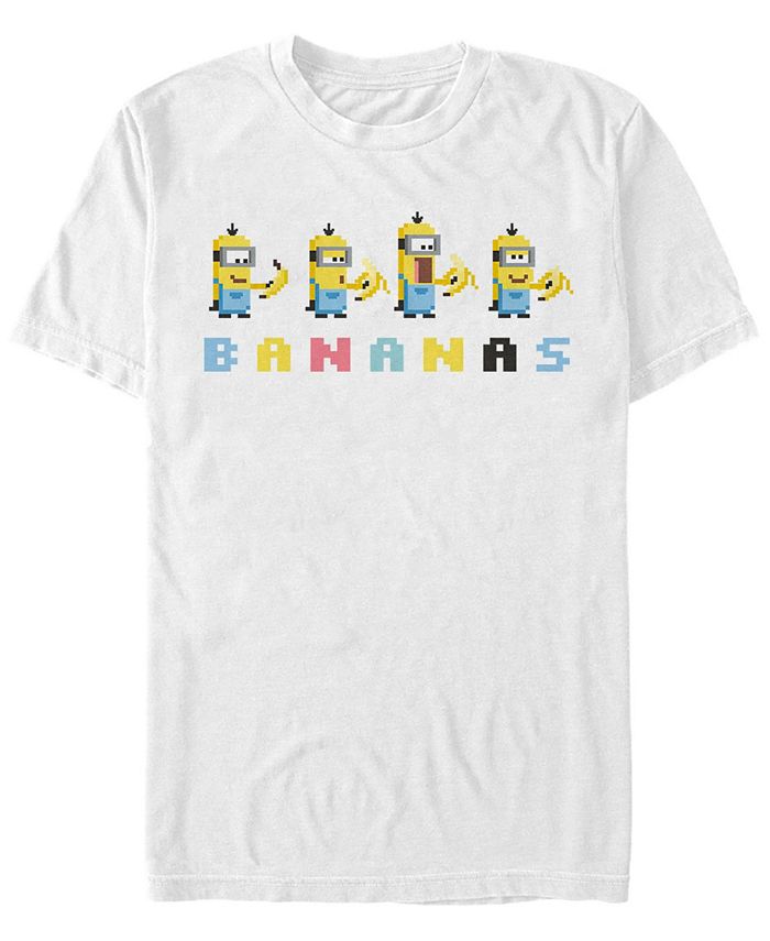 Мужская футболка с короткими рукавами Minions 8-bit Bananas Fifth Sun, белый