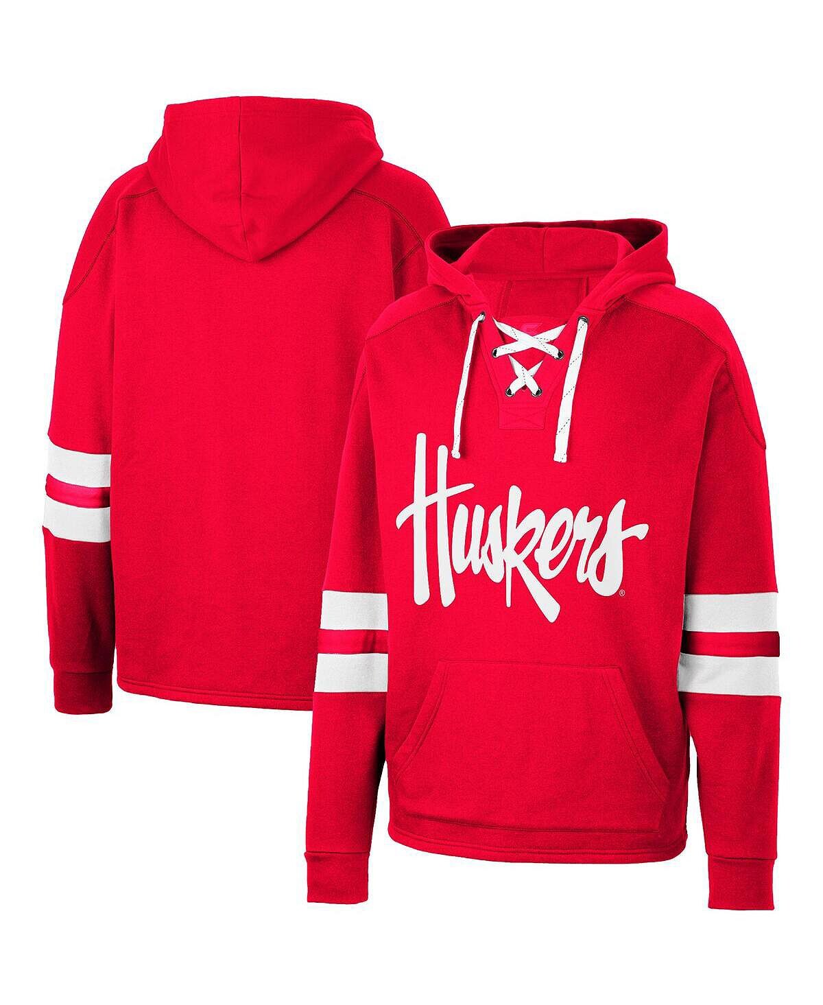 

Мужская толстовка с капюшоном scarlet nebraska huskers lace-up 4.0 Colosseum