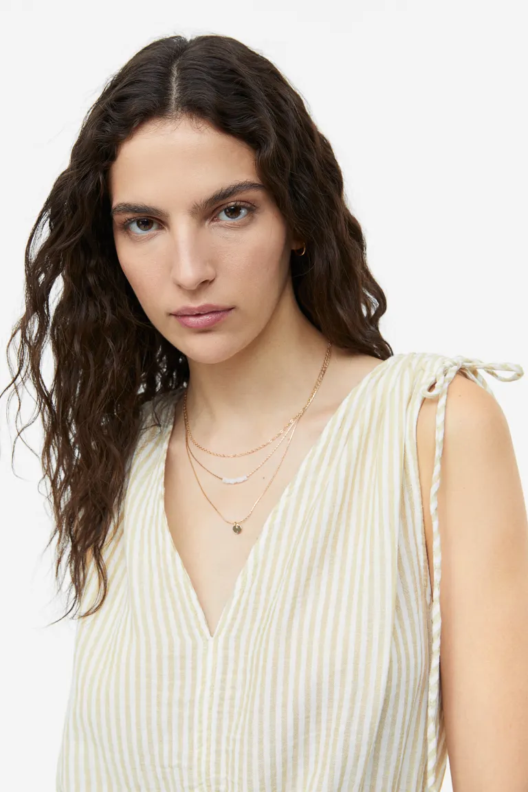 

Платье со шнурками H&M, бежевый