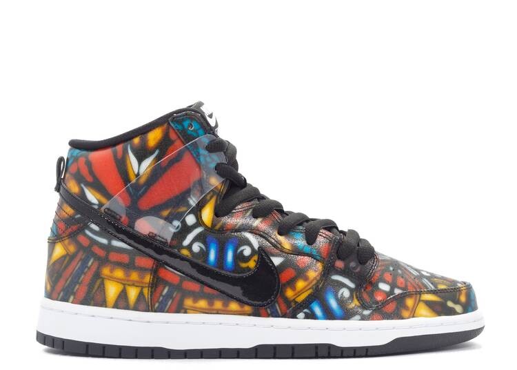 

Кроссовки Nike CONCEPTS X SB DUNK HIGH 'STAINED GLASS', разноцветный