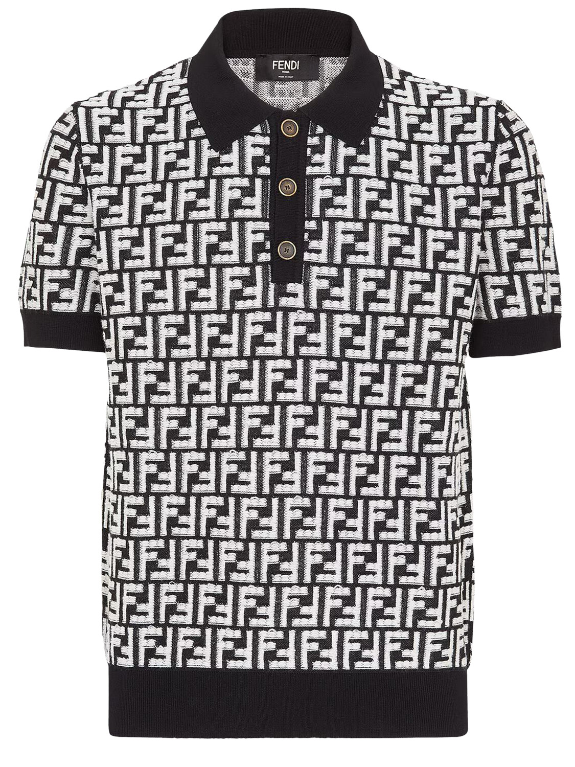 

Рубашка Fendi FF wool polo, черный