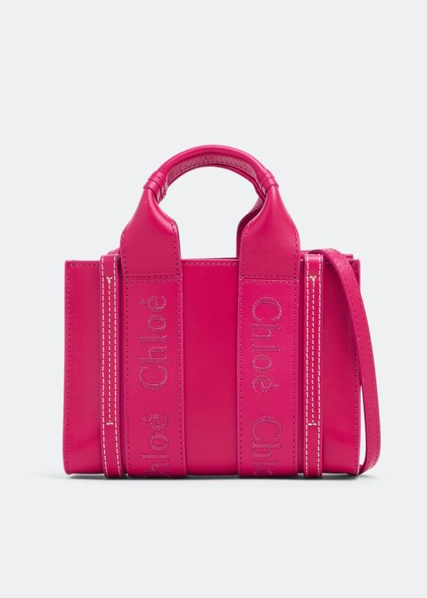 

Сумка-тоут CHLOÉ Woody mini tote bag, розовый