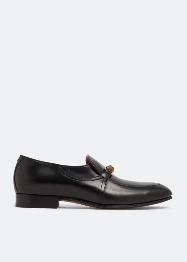 

Лоферы GUCCI Bamboo Horsebit loafers, черный