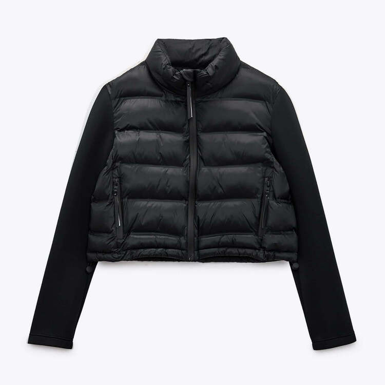 

Куртка Zara Contrast Puffer, черный
