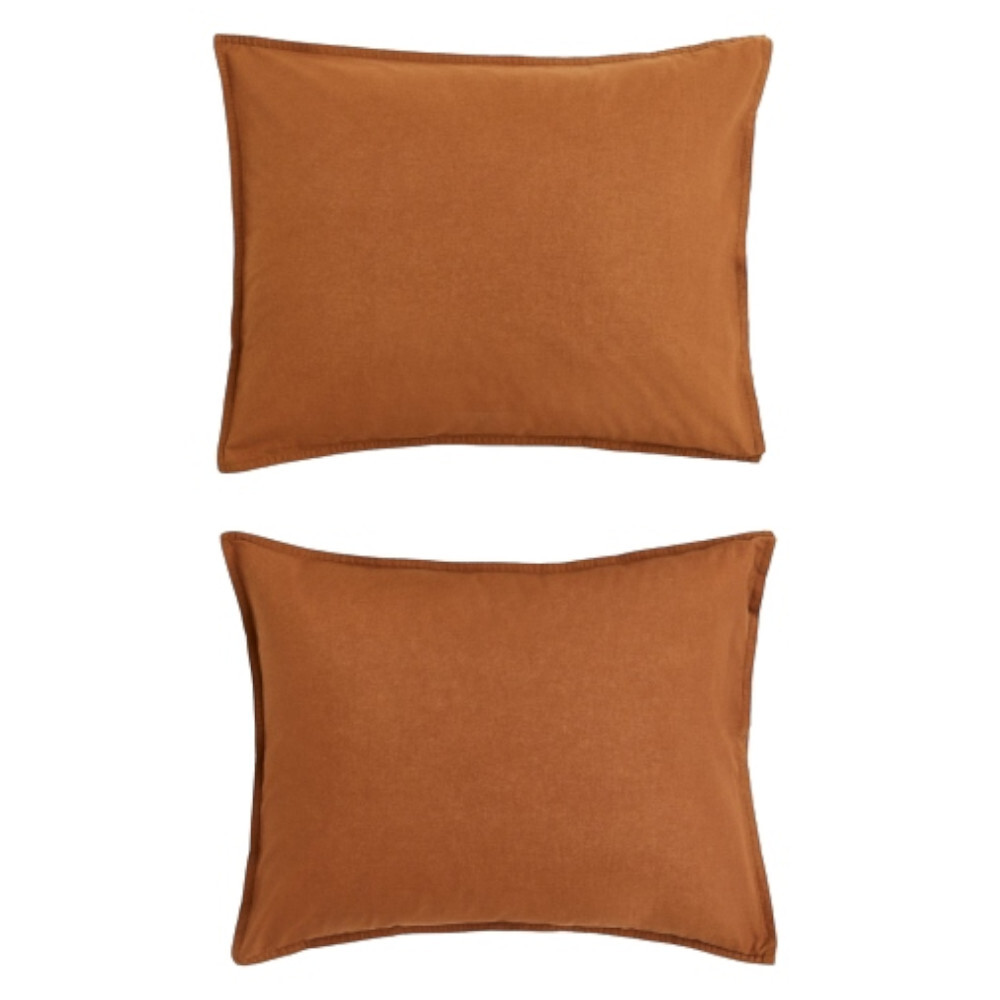 

Комплект наволочек хлопок H&M Home Cotton, 2 предмета, коричневый