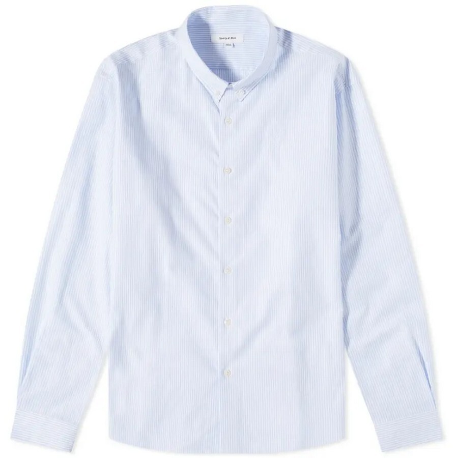 

Рубашка в полоску Sporty & Rich Crown Logo Button Down Unisex, голубой/белый
