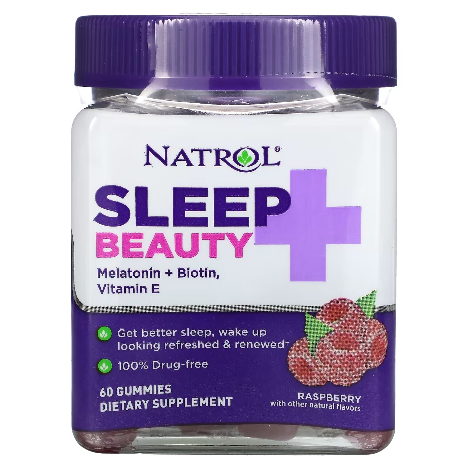 

Пищевая Добавка Natrol Sleep + Beauty, малина, 60 жевательных конфет