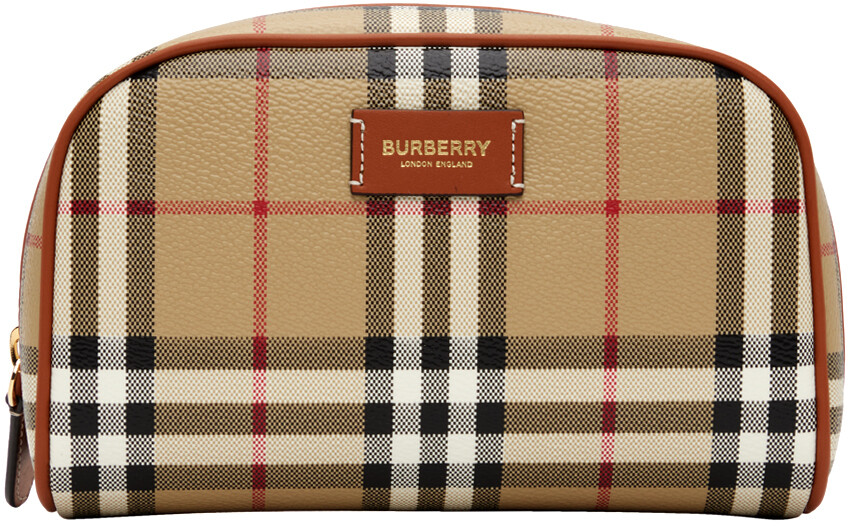 

Маленький бежевый клатч в клетку Burberry