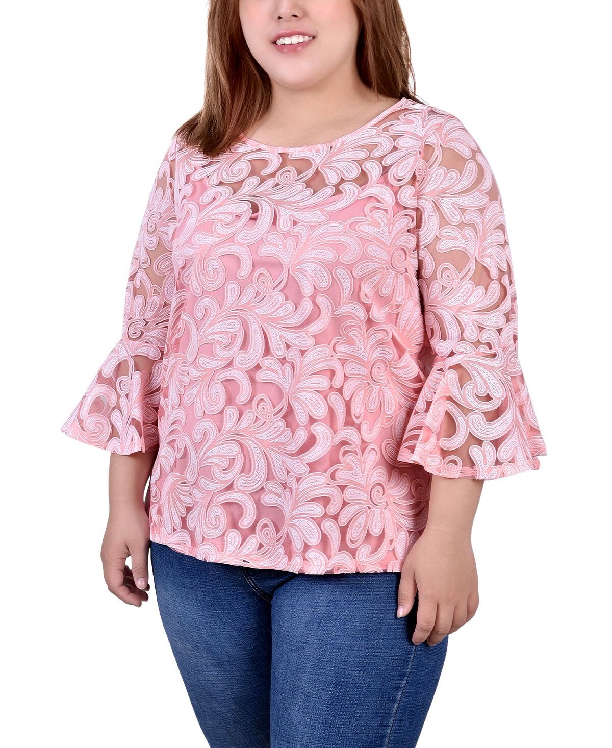 

Кружевная туника больших размеров NY Collection, мульти