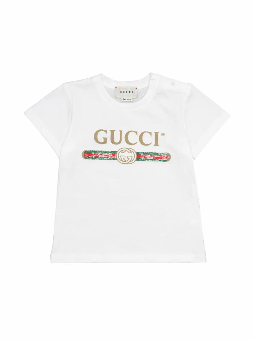 Хлопковая футболка с логотипом Gucci футболка adidas размер 12 18m [met] белый