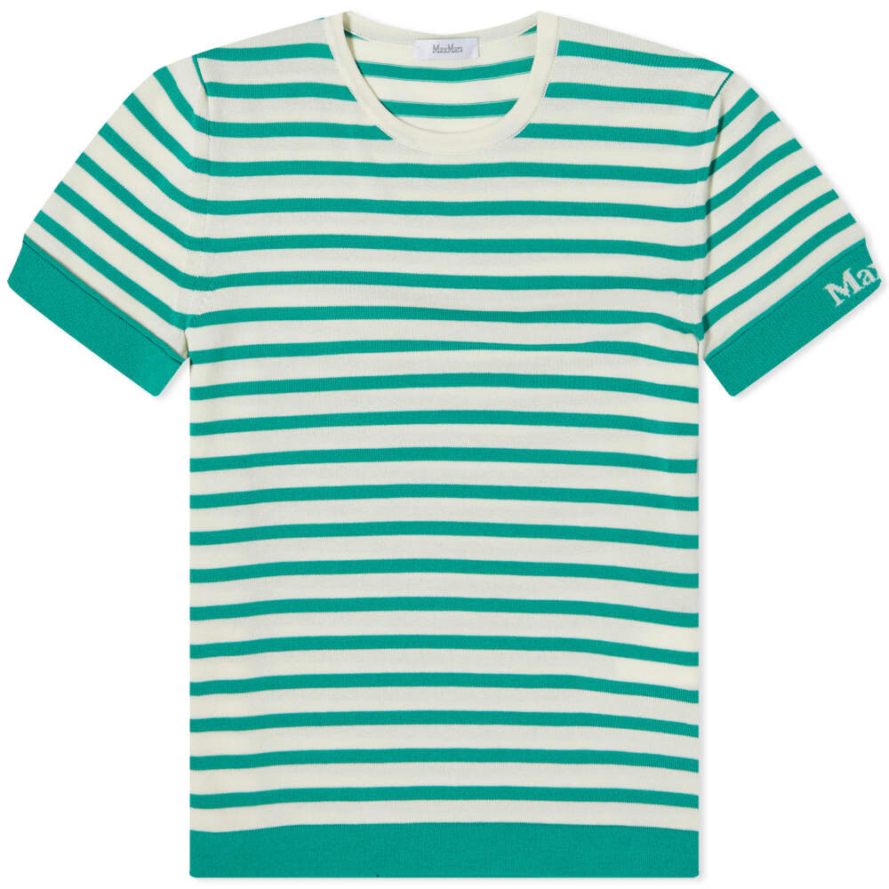 

Футболка Max Mara Limone Striped Logo Tee, Серый