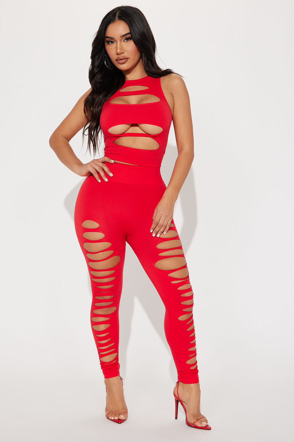 

Леггинсы Fashion Nova 51728SET, красный