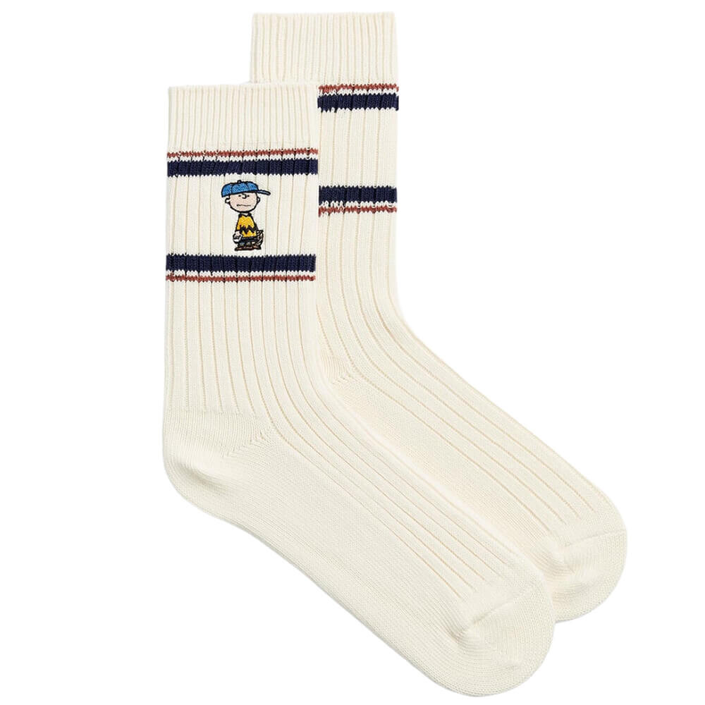 

Носки Zara Charlie Brown Embroidered, желтовато-белый