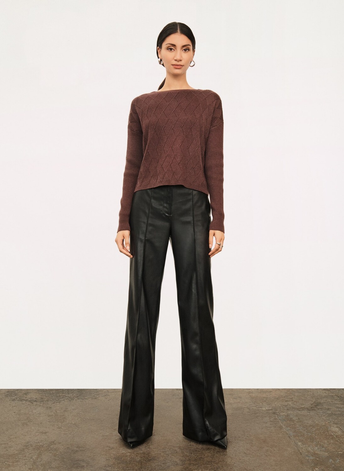 

Свитер укороченный Basket Weave Donna Karan, Коричневый