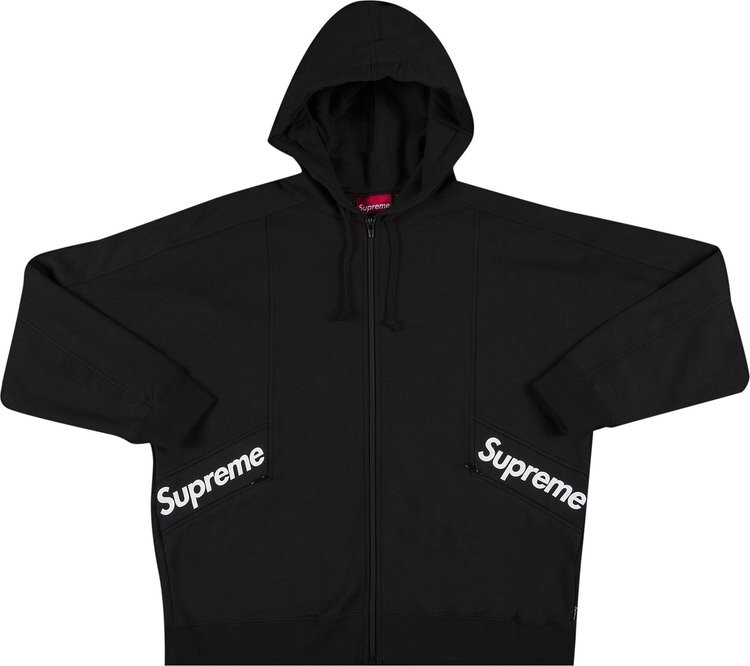 

Толстовка Supreme Color Blocked Zip Up Hooded Sweatshirt 'Black', черный