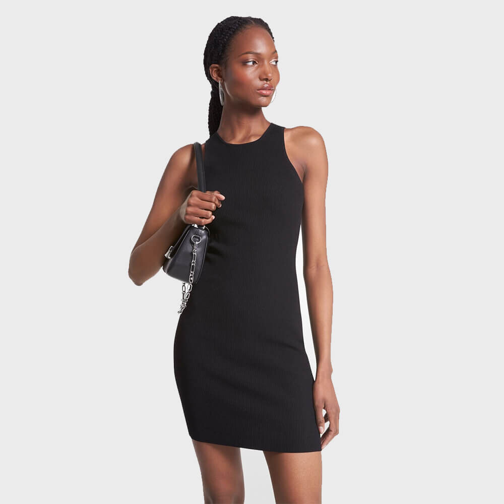 

Платье Michael Michael Kors Ribbed Knit Racerback, черный