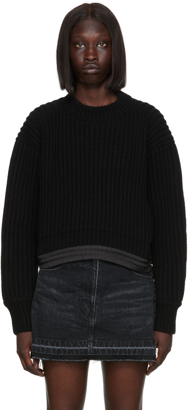 

Черный свитер с кулиской sacai