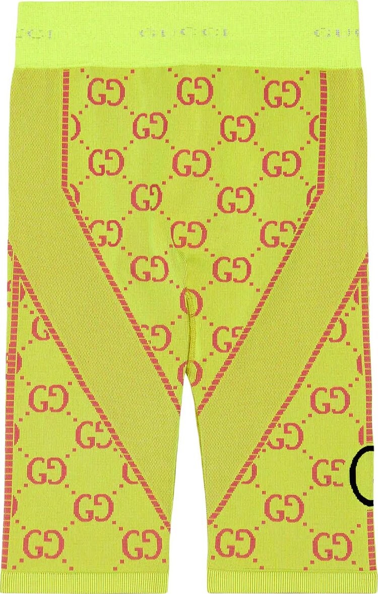 

Шорты Gucci GG Jersey Jacquard Biker Shorts Fluorescent Yellow/Pink