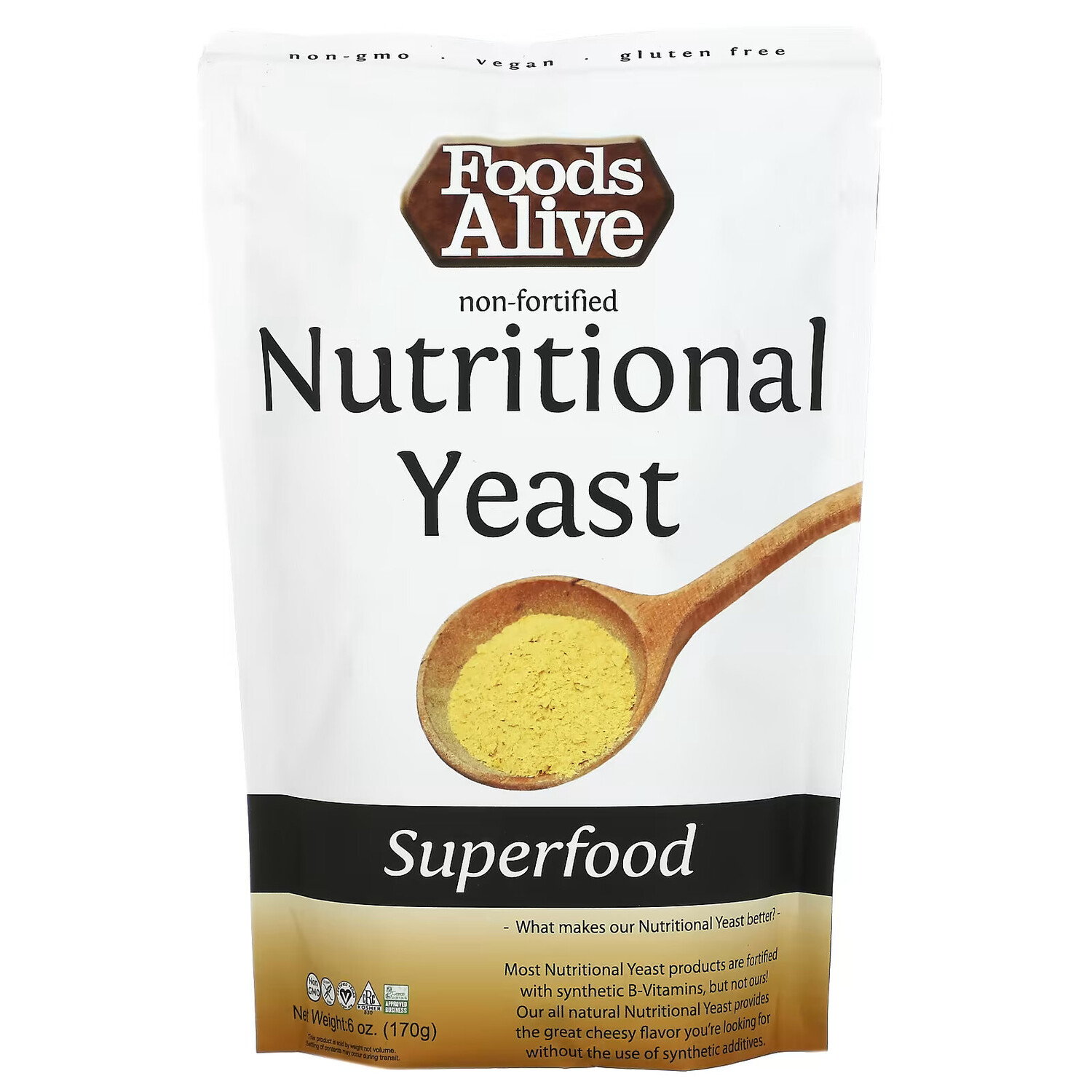 

Foods Alive, суперфуд, необогащенные пищевые дрожжи, 170 г (6 унций)